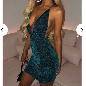Babyboo Capri Mini Dress - Emerald Sparkle